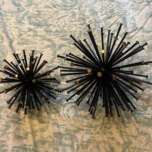 Origin21 Iron EUC Black and Metallic Gold Spiky Orbs Home Decor